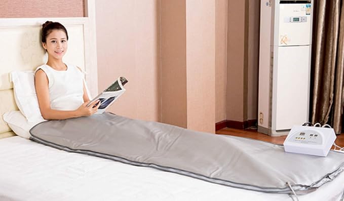 Elitzia Portable Far Infrared Sauna Blanket for Home Dual-Zone Heating Remote Control 95-176°F Adjustable Waterproof & Easy Clean Oxford Fabric Overheat Protection 70.9"x31.5" Pink