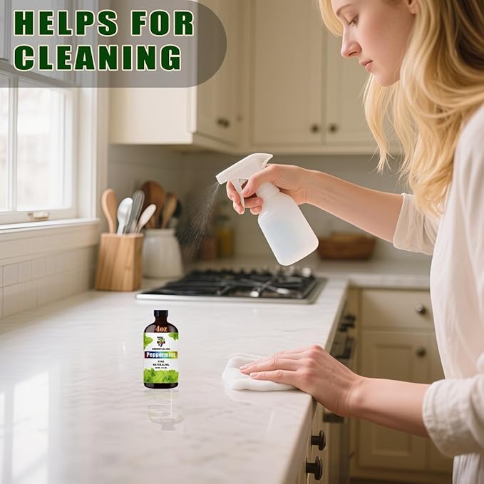 Peppermint Essential Oil - GV77ZF Peppermint Oils for Diffusers, Humidifiers, DIY Candles, Soap, Cleaning, Home, Office, Yoga, Massage, Gifts - 4 fl oz (120 ml)