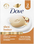 Dove Beauty Bar Gentle Skin Cleanser 2 Bars Shea Butter Moisturizing for Gentle Soft Skin Care More Moisturizing Than Bar Soap 3.75 oz by Dove
