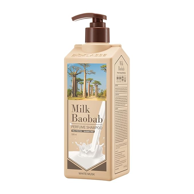 Milk Baobab Hydrating Shampoo, Nourishing Korean Hair Care, Long-Lasting White Musk Fragrance, Hydrolyzed Keratin, Paraben-Free, 16.9 fl oz