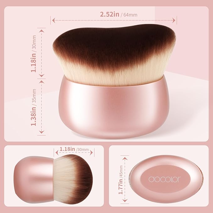 docolor Self Tanner Brush 75mm Large Body Makeup Brush Soft synthetic hair Tanning Brush no stripes, for Foundation, Self-tanners, Bronzer, Self Tan Back Applicator Face&Body Makeup Brush Gift Box
