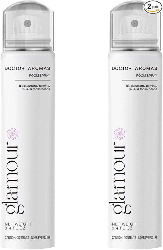 Doctor Aromas Premium Air & Room Spray – Jasmine & Musk Long-Lasting Fragrance for Home, Bedroom or Bathroom – Powered by Everspray Tech (Pack of 2, Glamour)