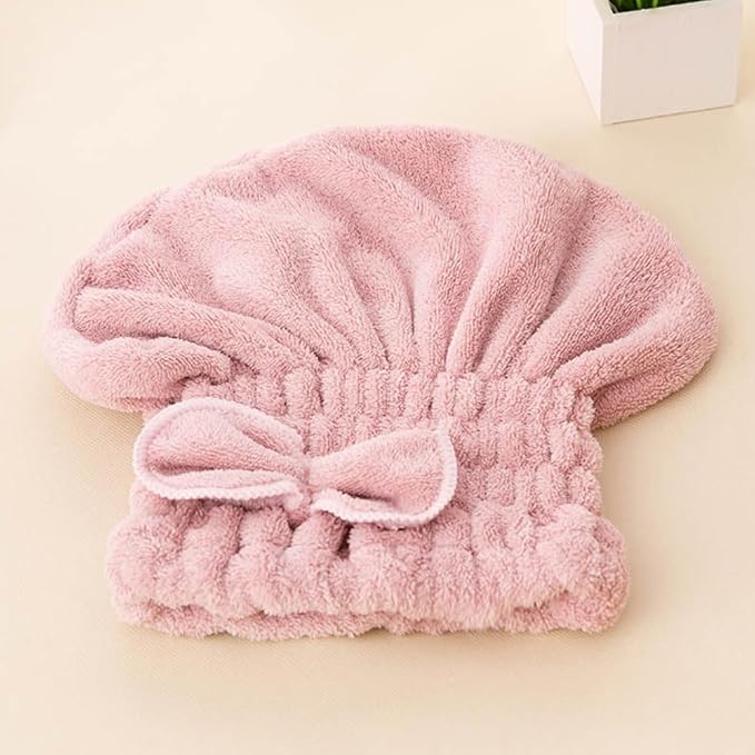 2-Pack Super Absorbent Hair Drying Cap,Microfiber Hair Towel Caps Fast Drying Shower Cap for Curly, Long Wet Hair