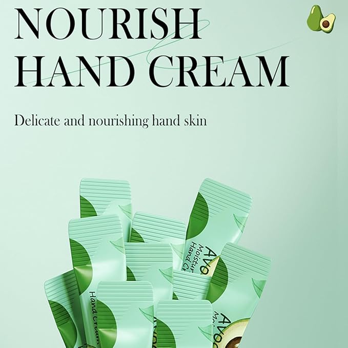Disposable Avocado Hand Cream for Dry Cracked Hands,Travel Size Mini Hand Lotion - Easy to Carry Moisturizing Mini Hand Cream with Natural Avocado Fragrance, Christmas Gifts for Women (20 Packs,4ml)