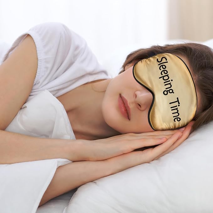 8 Pieces Funny Sleep Mask Silk Eye Mask with Adjustable Strap Soft Cute Blackout Blindfold Eye Cover for Women Men Full Night's Sleep, Travel, Nap, Meditation(Fresh Colors)