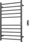 Heated Towel Racks for Bathroom, Wall Mounted Electric Towel Warmer Racks with Timer & Temperature Control, 10 Bar Stainless Steel Towel Heater for Bathroom, Gunmetal Grey, Plug-in