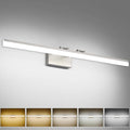 SOLFART Bathroom Vanity Light 40-Inch: 5CCT Dimmable Brushed Nickel Led Bathroom Light Fixtures Over Mirror Adjustable Head Retractable Arm ETL