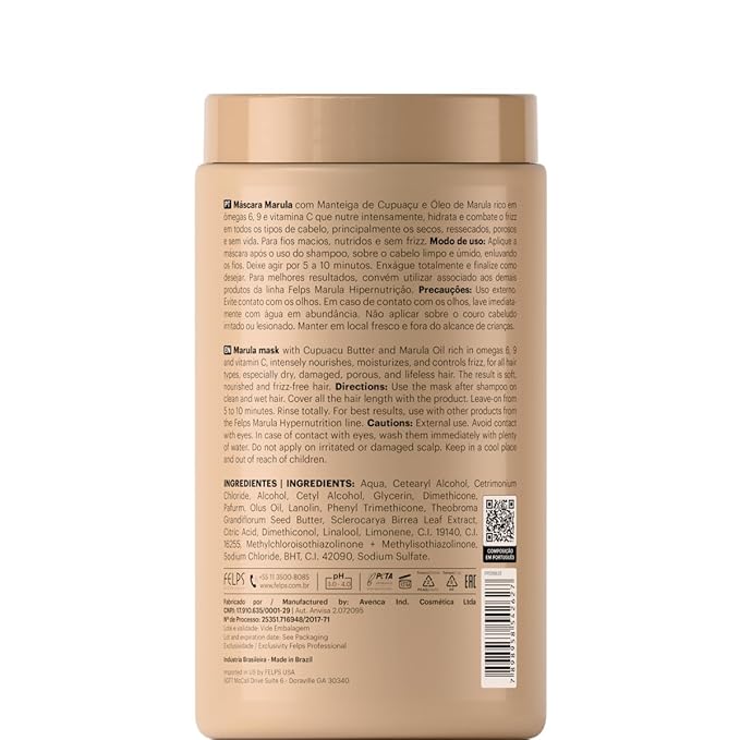 Felps Professional Marula Hyper-Nourishing Treatment Mask - 1KG | Deep Conditioning, Dry Hair Treatment, Humidity shield, Anti-Frizz