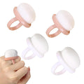 4Packs Nail Dust Cleaning Brush Ring,Soft Brushes for Clean Up Fingernails and Toenails Small Portable Nail Scrubber Brush Nail Duster Tools for Manicure and Pedicure (pink and white)