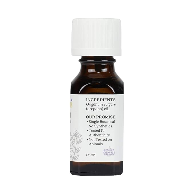 Aura Cacia 100% Pure Oregano Essential Oil, GC/MS Tested for Purity, 15 ml, Origanum vulgare, 0.5 Fl Oz (Pack of 2)