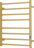 Heated Towel Racks for Bathroom, Wall Mounted Electric Towel Warmer Racks with Timer & Temperature Control, Stainless Steel Towel Heater for Bathroom (Round-Gold, 8 Bars)
