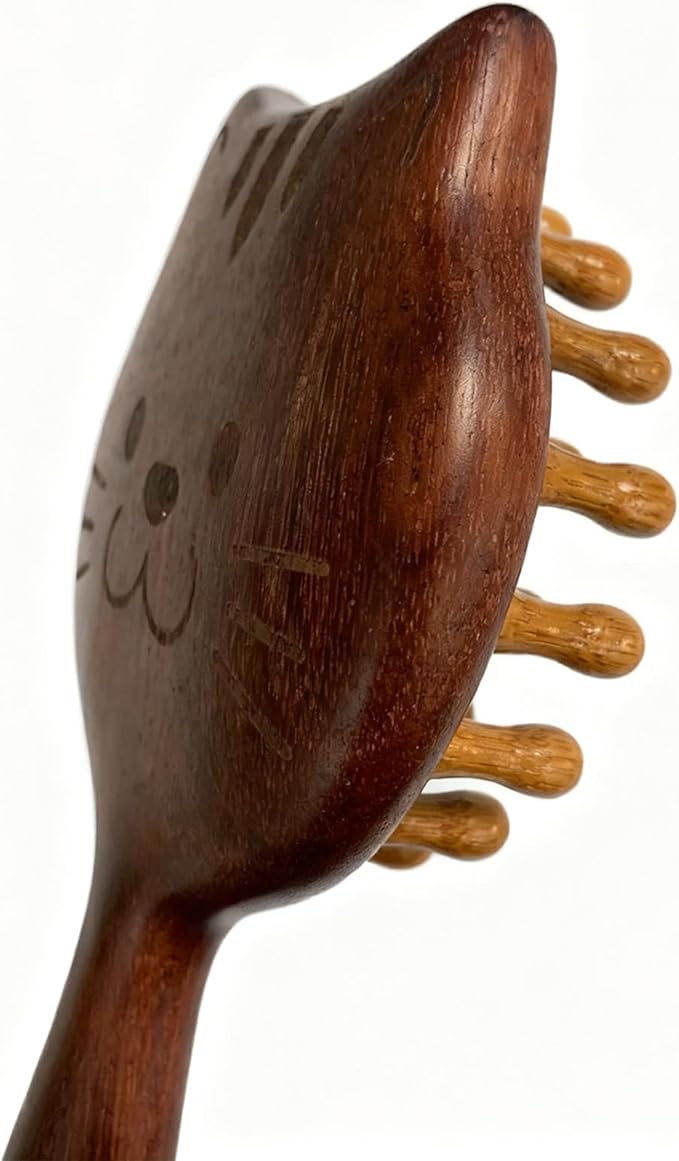 Shaped Wooden Scalp Massager, Multi - Functional Head Massage Tool & Head Ergonomic Scalp Comb Ideal for Men & Women’s Daily Hair Care Routine