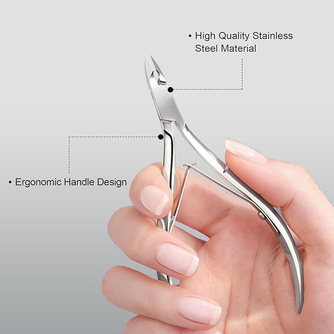 GAOY 3-in-1 Cuticle Remover Kit, Professional Cuticle Trimmer, Pusher and Sharp Nippers, Stainless Steel Manicure Tools For Nail Care