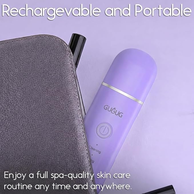 GUGUG Skin Scrubber Face Spatula, 4 Modes Skin Spatula Blackhead Remover Pore Cleaner-Purple