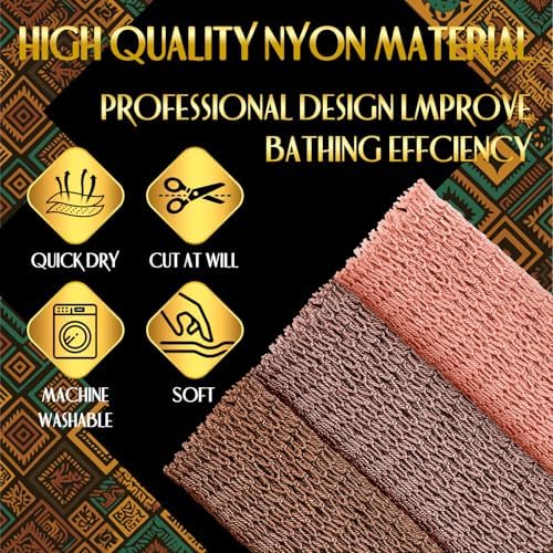UJFQBH 3 Pack African Net Sponge Authentic Rosewood Exfoliating Washcloth - Image 2