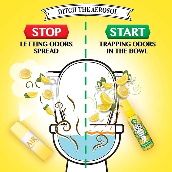 Air Wick V.I.P. Pre-Poop Toilet Spray | Rosy Starlet Scent | Contains Essential Oils | Travel size Air Freshener | Up to 100 uses - 1.85 Ounce (Pack of 3)