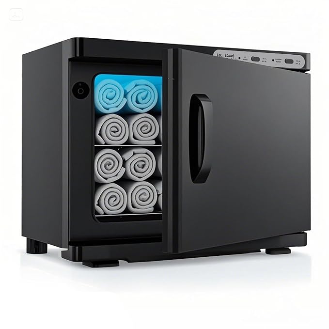 Hot Towel Warmer for Spa,2-in-1 Thermostatic Towel Heater,23L Large Capacity with Quick and All-Round Heating for Facial SPA,Beauty Salon,Esthetician and Bathroom Black
