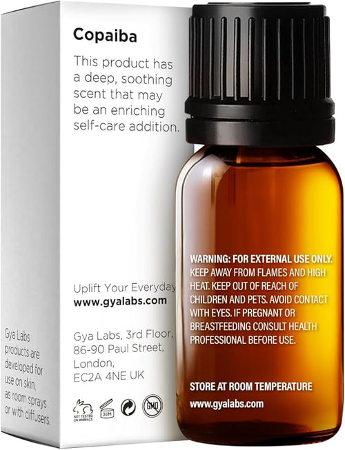 100% Pure Copaiba Essential Oil - 0.34 Fl Oz - Copaiba Oil for Hair, Skin, Diffuser, Aromatherapy & DIY Candle Making Scent
