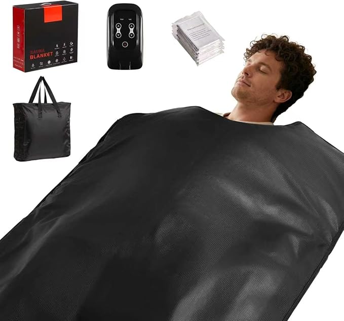 Infrared Sauna Blanket for Home Use, Portable Full Body Infrared Sauna Bag for Relaxation & Detox, Foldable Waterproof Design with Remote Control & Carrying Bag
