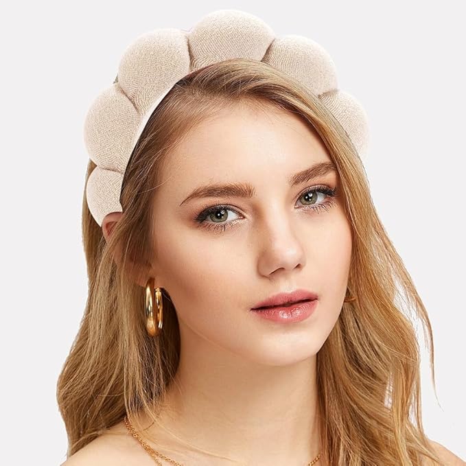 Spa Headbands for Washing Face or Facial, Makeup Headband for Women, Skincare Hair band, Puffy Terry Cloth Face Washing Head band for Maskup, Skin Treatment
