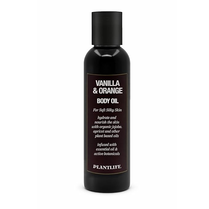 Plantlife Vanilla Orange Body Oil - Formulated for Soft and Silky Skin Using Rich Plant Oils That Absorb and Leave a Light Aroma on the Skin - Made in California 4 oz