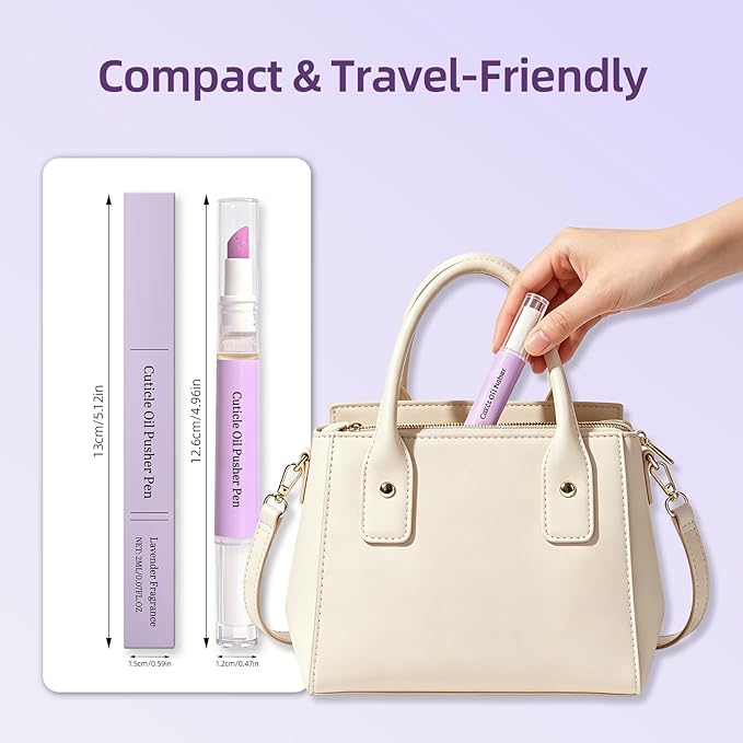 2-in-1 Cuticle Oil Pusher Pen, 2026 New Ceramic Cuticle Pusher & Oil Pen, Nail Care Tool for Dry Damaged Nails & Hangnails, Moisturizing Cuticle Remover Pen for Nail Strengthen and Shine (2pcs)