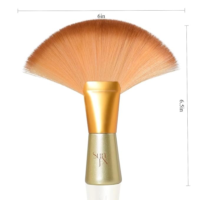 Large Professional Fan Brush, Fluffy Brush for Loose Powder, Setting, Bronzer & Highlighter. Flawless Spray Tan Application, Body Makeup or Salon Essentials.