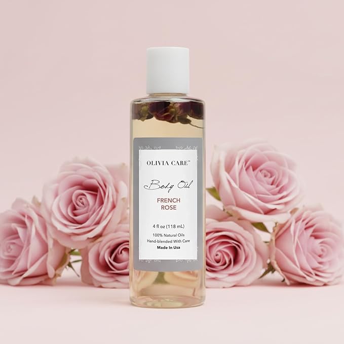 Olivia Care Body Oil - Natural Perfume Oil For Women | Hydrating & Moisturizing After Bath Oil - Infused with VITAMIN E, K & Omega Fatty Acids - Reduce Dry Skin (French Rose)