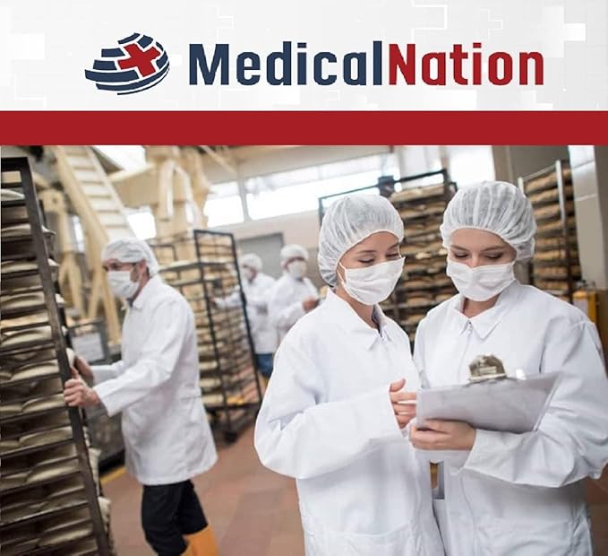 Medical Nation 21" Disposable Bouffant Caps |CASE of 1000, White| Hairnets, Non-Woven, Non-Pleated Head Hair Covers |for Medical, Labs, Nurse, Tattoo, Food Service, Hospital, Cooking - Size 21" White