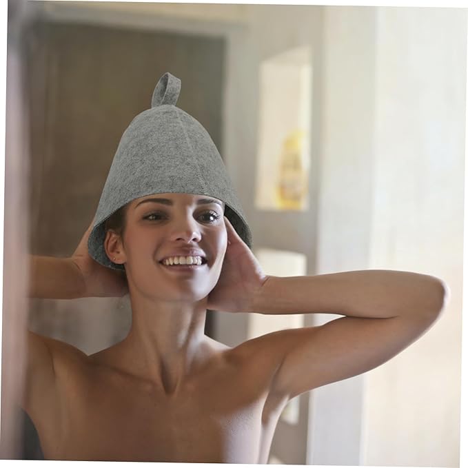 MERRYHAPY 1set Felt Sauna Hat Thick Water Absorbent Sauna Gloves Comfortable Bath Mat for Enhanced Relaxation