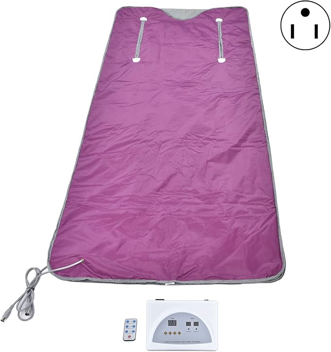 Srliya 650W Home Portable Far Infrared Sauna Blanket, Smart Zipper Reach Type with Multiple Leakage Protection, for Sweating Steaming Shaping Cold Removal (US Plug AC110V)