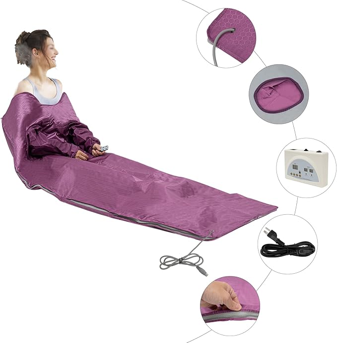 Portable Sauna Blanket Infrared Sauna Blanket with Sleeves and Remote Control