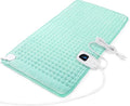 Deepsoon Heating Pad,Electric Heating Pads for Back,Neck,Moist Heating Pad for Abdomen Shoulder Knee Legs,Dry/Moist Heat&Auto Shut Off,Mother's Day Birthday for Men and Women,Light Green,33x17 Inch