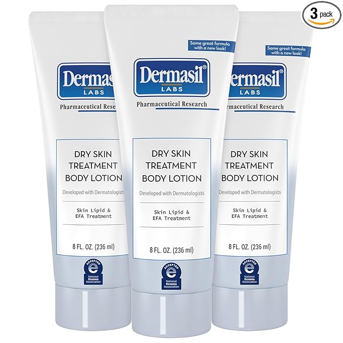 Dermasil Body Lotion, Dry Skin Treatment, 3-Pack – Non-Greasy, Fast-Absorbing, Fragrance-Free Lotion, Cruelty-Free, 8 Oz Ea