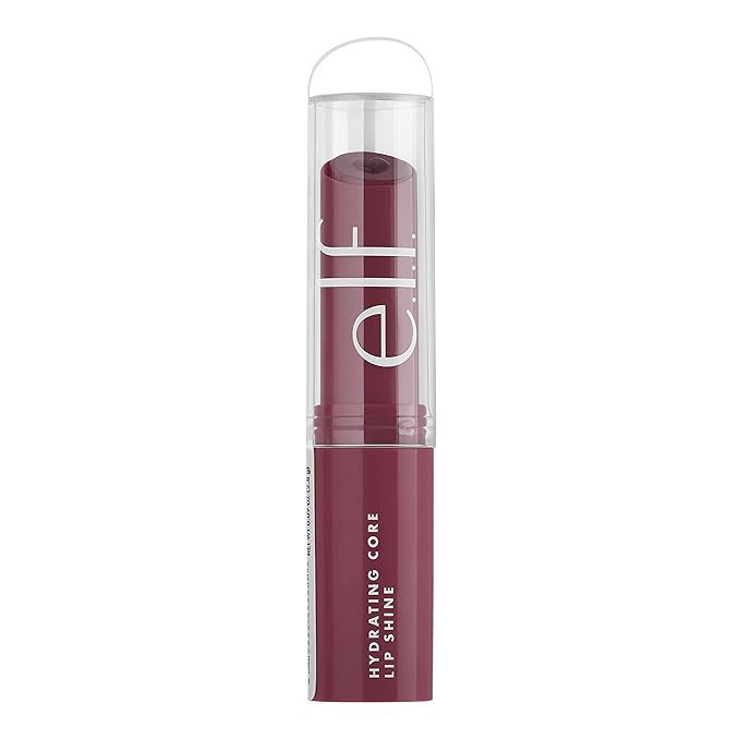 e.l.f. Hydrating Core Lip Shine with Shea Butter & Vitamin E, Tinted Lip Balm for A Smooth, Glossy Finish & Long-Lasting Moisture, Delightful Mauve