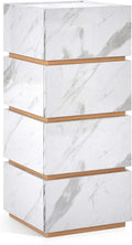 BarberPub Marble Patterned Salon SPA Cabinet, Storage Barber Organizer with 4 Drawers, Multi-Functional Large-Capacity Station for Home & Office 2037 (White)