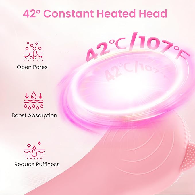 Facial Cleansing Brush Rechargeable, Waterproof Face Scrub Brush for Cleansing (Pink)