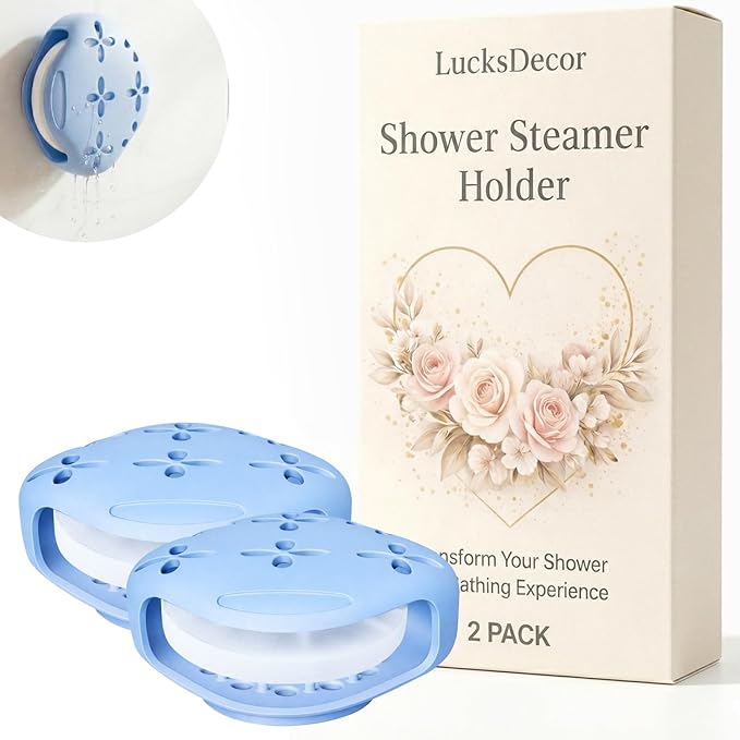 Shower Steamer Tray & Holder with Suction Cup – Non-Slip Silicone Molds for Aromatherapy Shower Steamers (2, Blue)