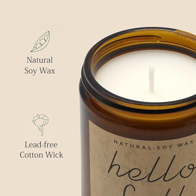 Fall Decorations for Home - Fall Candles, Gifts for Women, Natural Soy Wax Apple Cinnamon Scented Candles