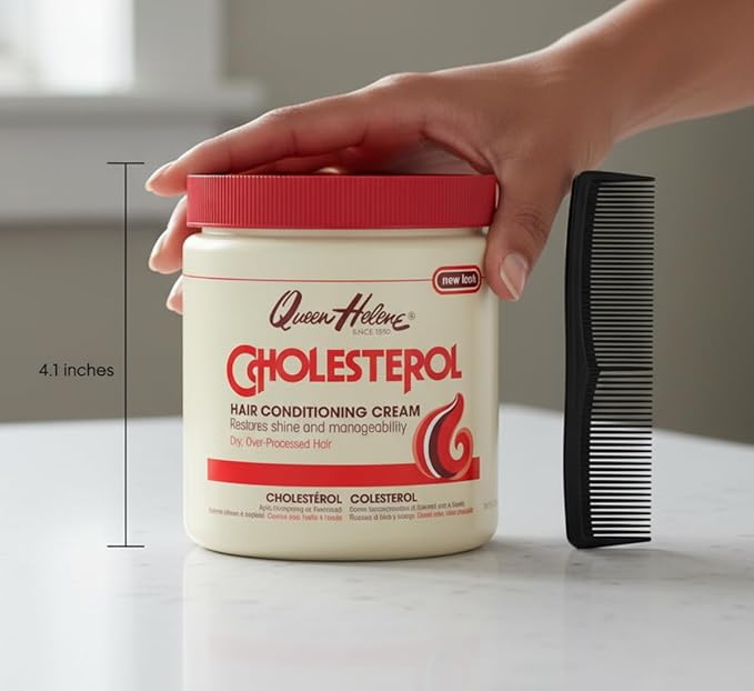 Queen Helene Cholesterol Hair Conditioning Cream – Deep Repair Treatment for Dry, Damaged & Chemically Treated Hair | Moisture-Restoring Mask | 15 oz Jar | Deep Moisture