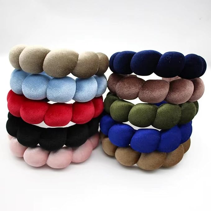 Fashion Headbands for Women Padded Fabric Hair Bands Wide Velvet Non Slip Headband Hair Accessories for Women Girls (Navy Blue)