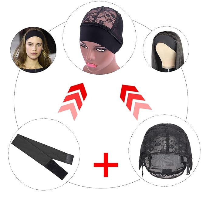 AliLeader 2Pcs Silk Headband for Making Wig Adjustable Soft Spa Headband