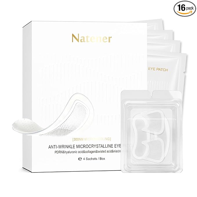 PDRN 4 pairs Micro Eye Patches + 4 pairs Crows Feet Wrinkle Patches, Under Eye Patches for Puffy eyes, Dark Circles & Wrinkle | Hyaluronic, Kojic Acid, Collageen, Peptides, VC, Niacinamide