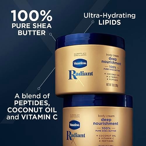 Vaseline Radiant X Deep Nourishment Body Cream For Dry Skin 10oz - Image 3