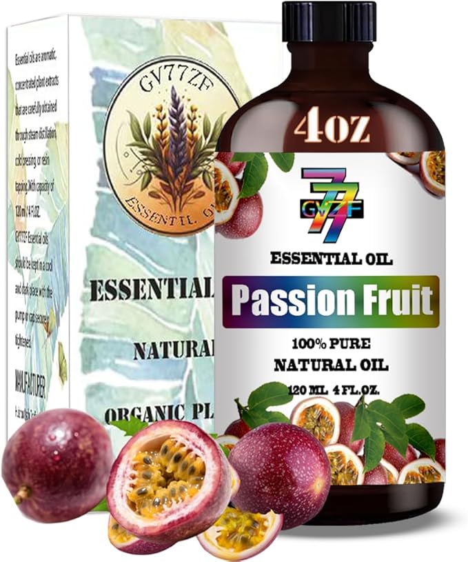 Passion Fruit Essential Oil - GV77ZF Passion Fruit Oils for Diffusers, Humidifiers, DIY Candles, Soap, Cleaning, Home, Office, Yoga, Massage, Gifts - 4 fl oz (120 ml)
