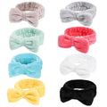 Hishexin 8 Pack Spa Headbands for Women, Soft Bow Skincare Headband for Washing Face, Skincare, Salon & Makeup, Bulk Spa Party Favors, Ideal Christmas Gifts or Stocking Stuffers for Teen Girls