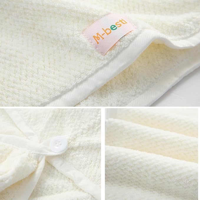 M-bestl 2 Pack Microfiber Hair Towel Wrap,Hair Drying Towel with Button, Absorbent and Soft,Anti-frizz Head Towel to Dry Hair Quickly(Beige&Beige)