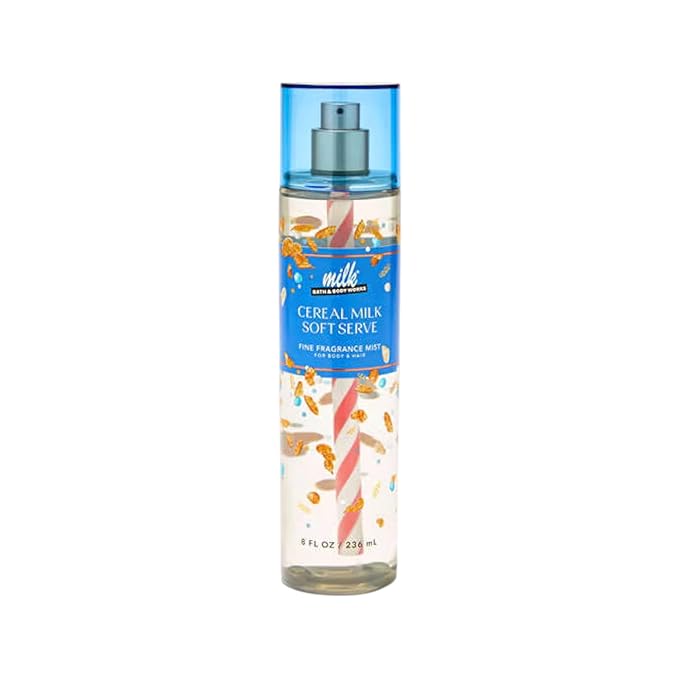 Bath and Body Works Cereal Milk Soft Serve Fine Body Fragrance Mist 8 Fluid Ounce (Cereal Milk Soft Serve)