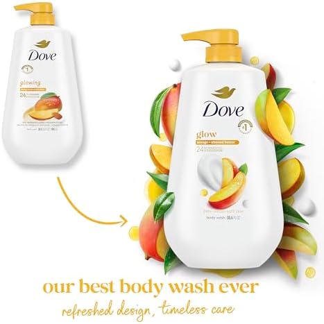 Dove 24hr Glow Lotion Body Wash, Mango & Almond Butter, 30.6 oz - Image 3