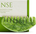 Scalp Massage Comb, Scalp Massager for Hair Growth, Head Scratcher for Itchy Scalp, Natural Gua Sha Jade Stone for Stress Relief, Meridian Brush